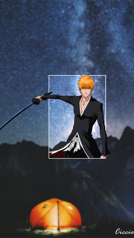 Anime Character with Sword — Blue, Dramatic, Night, Digital Art, Tent
