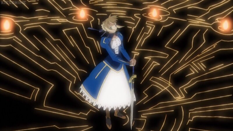 Anime Character with Sword — Blue, Dramatic, Night, Glowing Lines