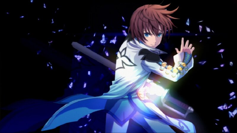 Anime Character with Sword — Blue, Dramatic, Night, Magic