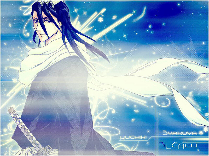 Anime Character with Sword — Blue, Dramatic, Night, Manga, Scarf