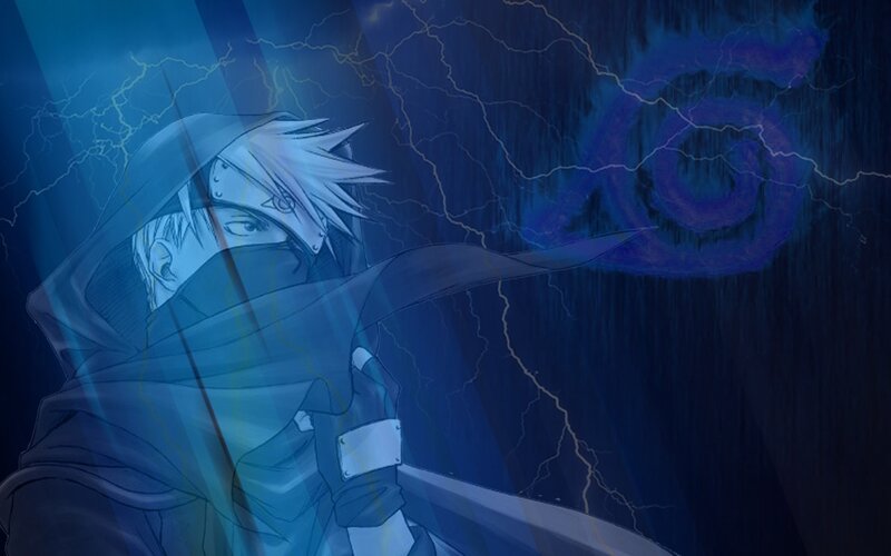 Anime Character with Sword — Blue, Dramatic, Night, Manga