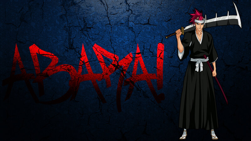 Anime Character with Sword — Blue, Dramatic, Red Hair