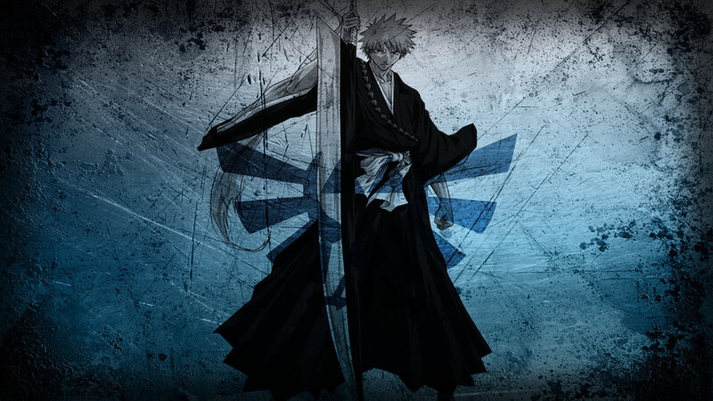 Anime Character with Sword — Blue, Dramatic, Robes