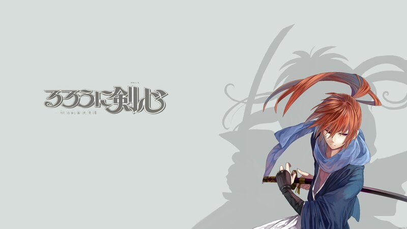 Anime Character with Sword — Blue, Dramatic, Scarf