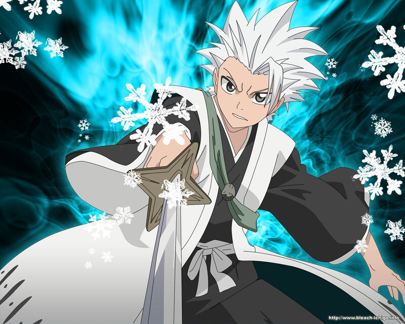 Anime Character with Sword — Blue, Dramatic, Snowflakes
