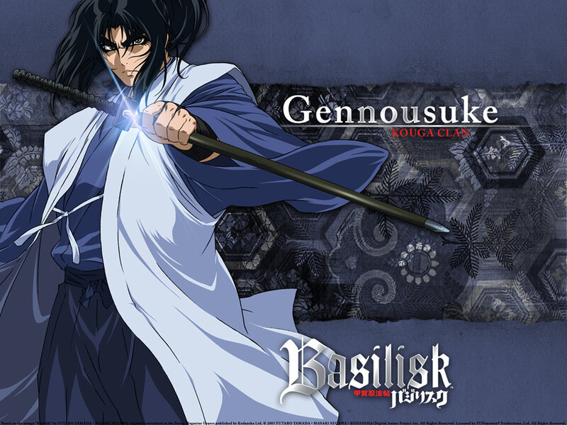 Anime Character with Sword — Blue, Dramatic, Traditional Clothing