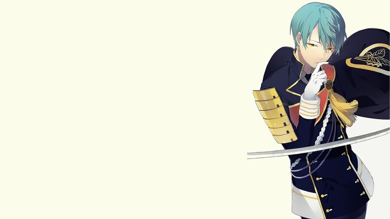 Anime Character with Sword — Blue, Dramatic, Uniform, Blue Hair