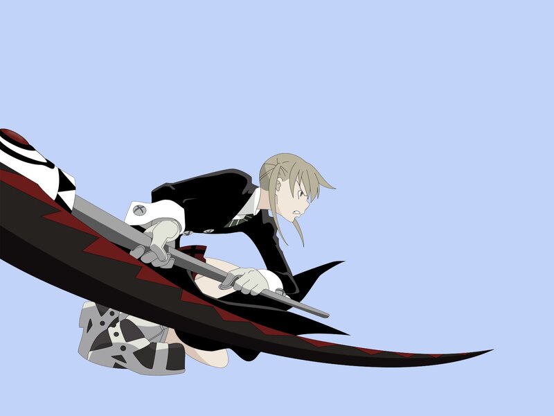 Anime Character with Sword — Blue, Dramatic, Uniform