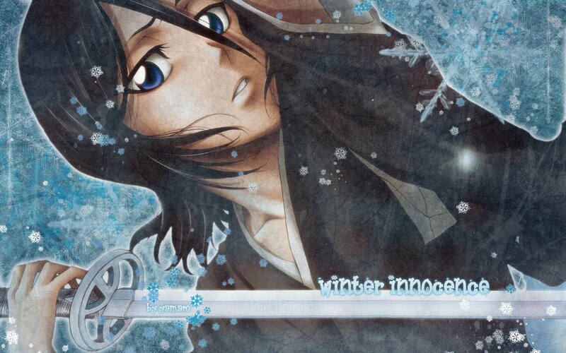 Anime Character with Sword — Blue, Dramatic, Winter, Manga