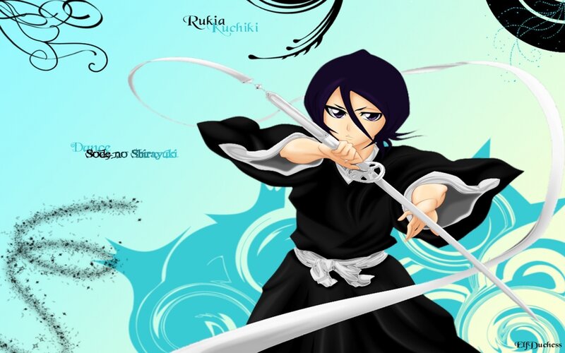 Anime Character with Sword — Blue, Dynamic, Digital Art
