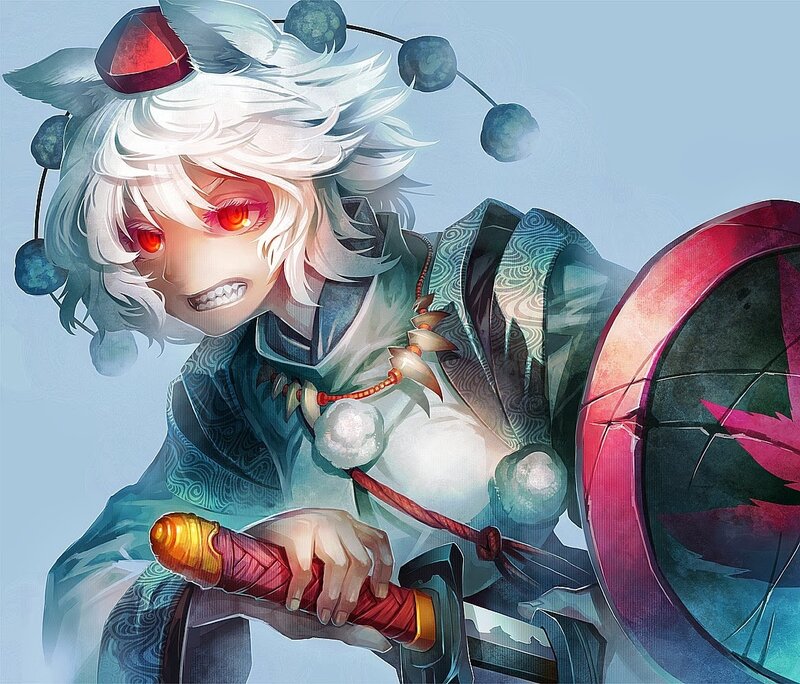 Anime Character with Sword — Blue, Intense, Digital Art