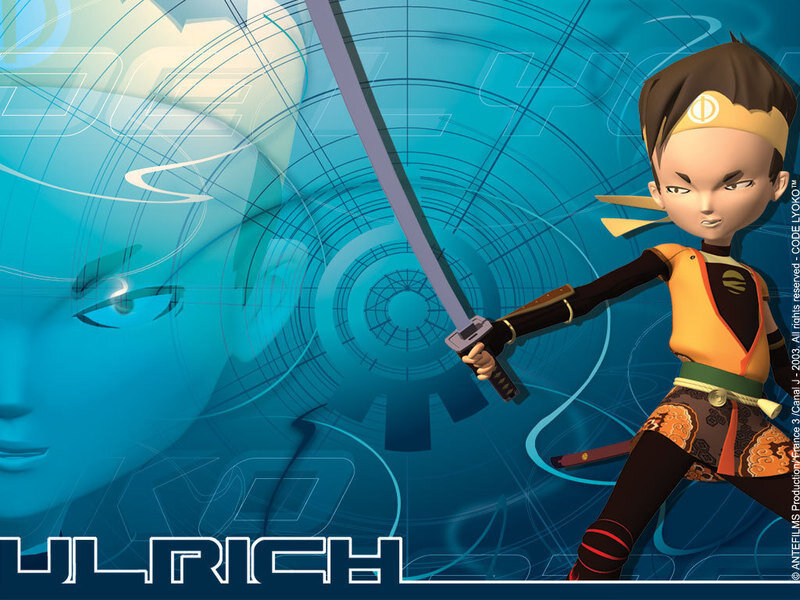 Anime Character with Sword — Blue