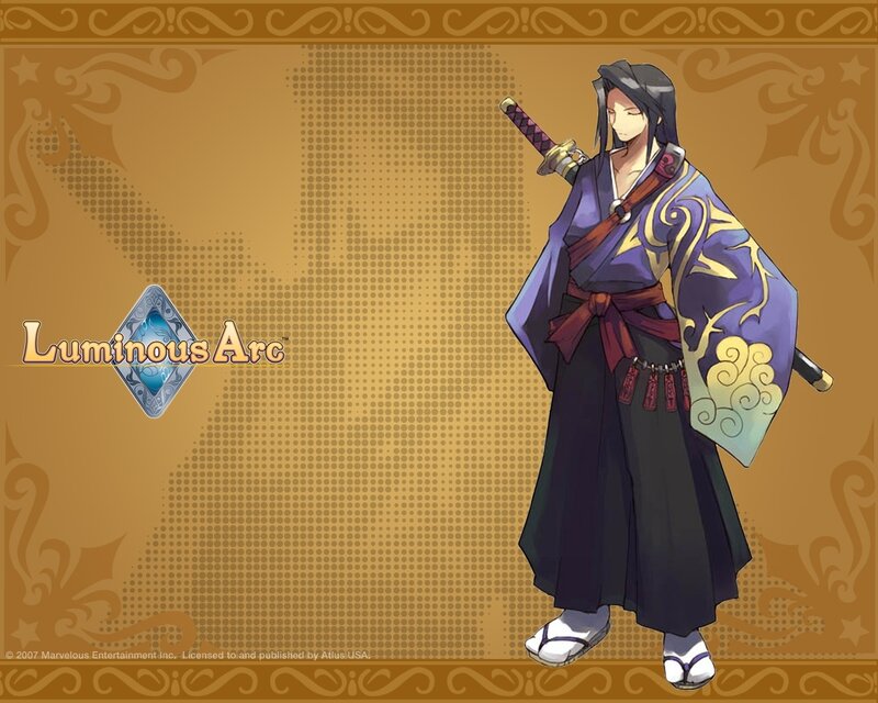 Anime Character with Sword — Brown, Calm, Kimono
