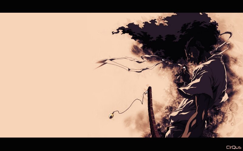 Anime Character with Sword — Brown, Dramatic, Manga, Cigarette