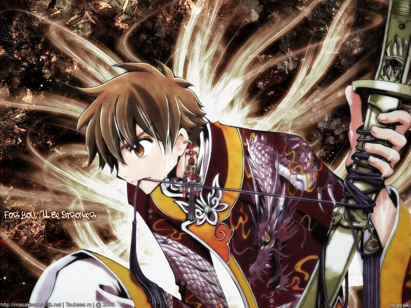 Anime Character with Sword — Brown, Dramatic, Manga, Dragon