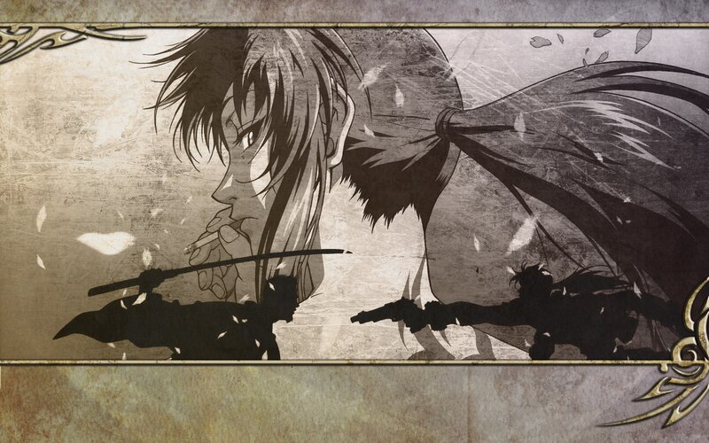 Anime Character with Sword — Brown, Dramatic, Manga, Gun