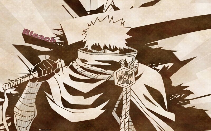 Anime Character with Sword — Brown, Dramatic, Manga, Mask