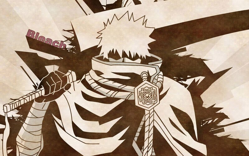 Anime Character with Sword — Brown, Dramatic, Manga, Scarf