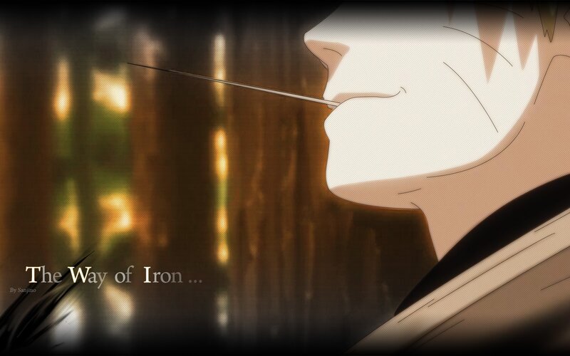 Anime Character with Sword — Brown, Dramatic, Profile