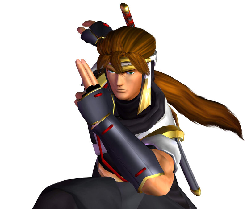 Anime Character with Sword — Brown, Serious