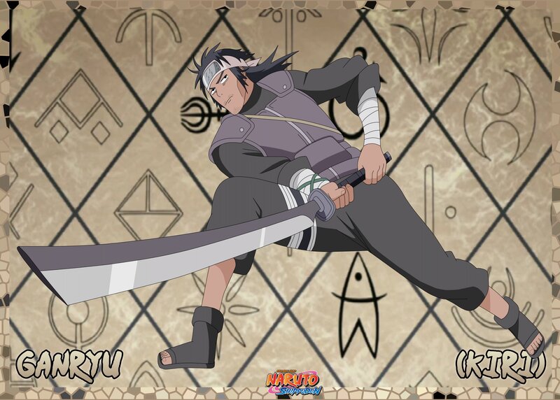 Anime Character with Sword — Gray, Action