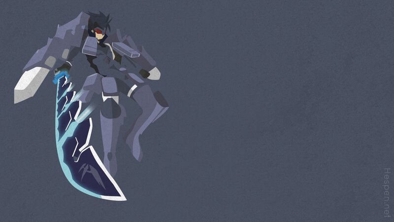 Anime Character with Sword — Gray, Dramatic, Digital Art, Armor, Mecha