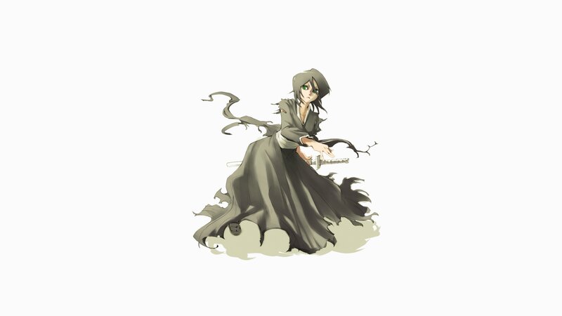 Anime Character with Sword — Gray, Dramatic, Robes
