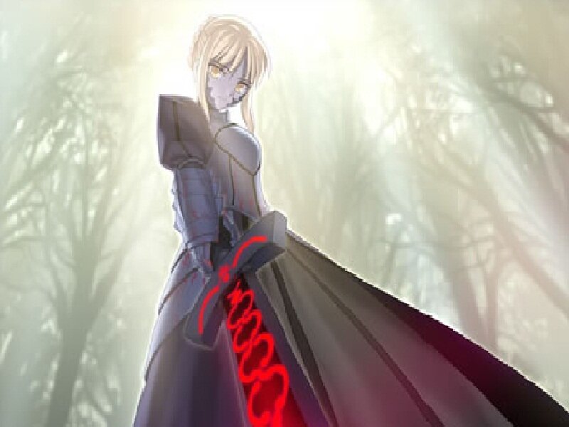 Anime Character with Sword — Gray