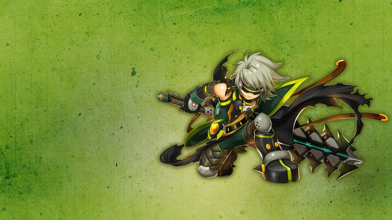 Anime Character with Sword — Green, Action, Digital Art
