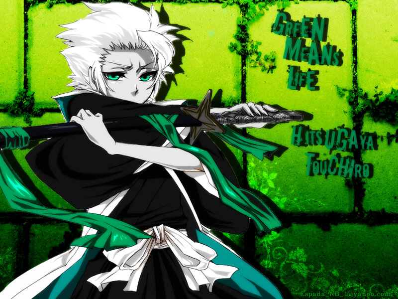 Anime Character with Sword — Green, Dramatic, Green Background