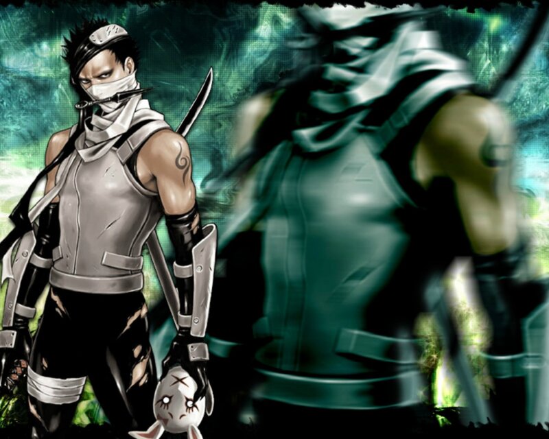 Anime Character with Sword — Green, Dramatic, Manga, Mask, Doll