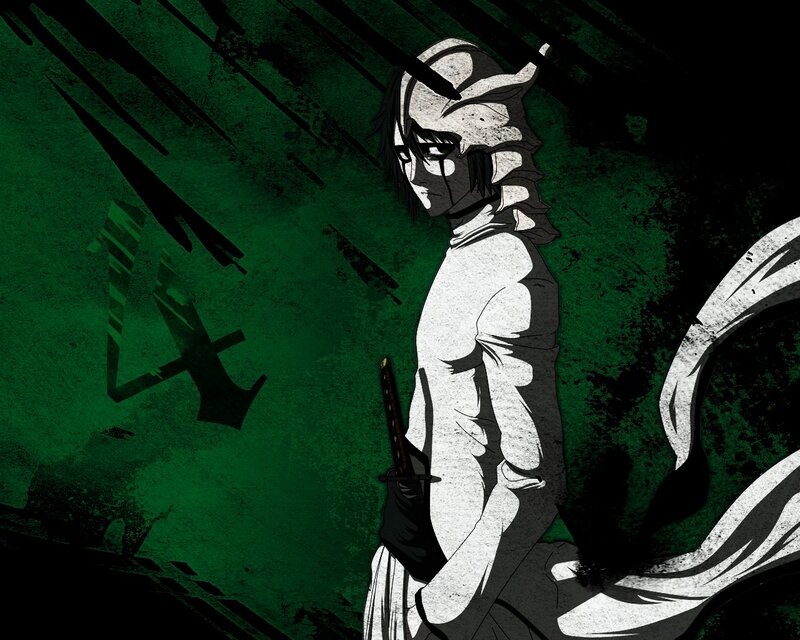 Anime Character with Sword — Green, Dramatic, Manga, Mask