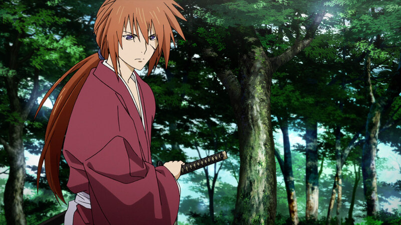 Anime Character with Sword — Green, Serious, Afternoon