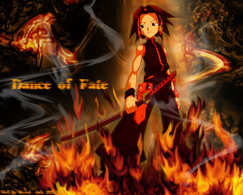 Anime Character with Sword — Orange, Dramatic, Flames