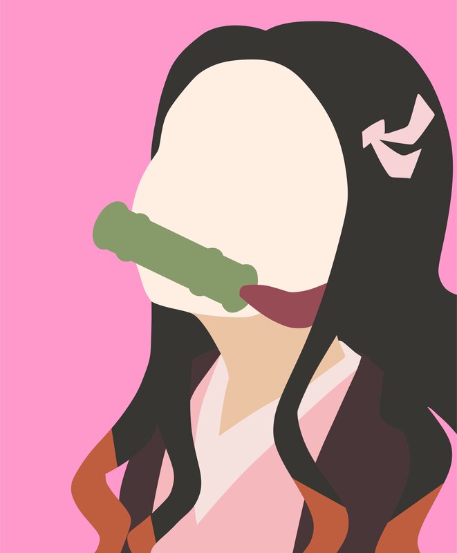 Anime Character with Sword — Pink, Calm, Digital Art