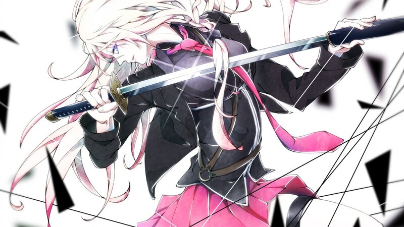 Anime Character with Sword — Pink, Dramatic, Long Hair