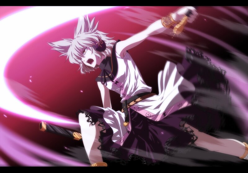 Anime Character with Sword — Pink, Dramatic, Spiky Hair