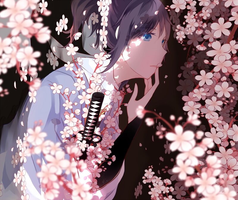 Anime Character with Sword — Pink, Serene