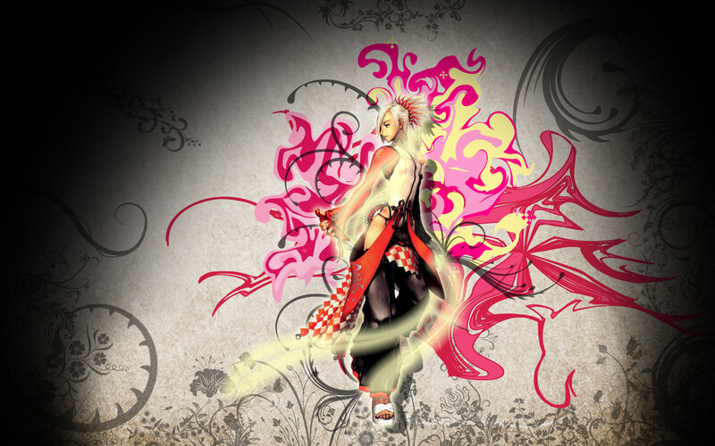 Anime Character with Sword — Pink