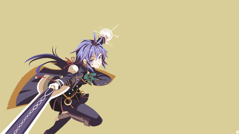 Anime Character with Sword — Purple, Action