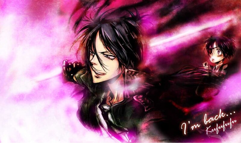 Anime Character with Sword — Purple, Dramatic, Intense, Manga