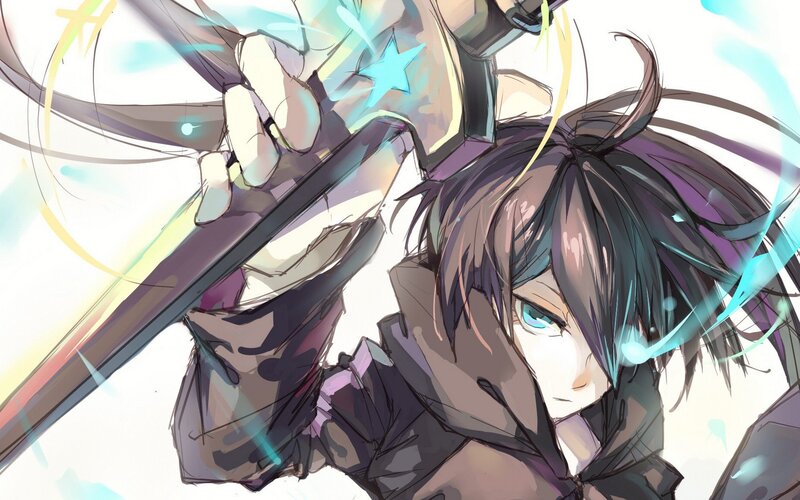 Anime Character with Sword — Purple, Dramatic, Manga, Energy Effects