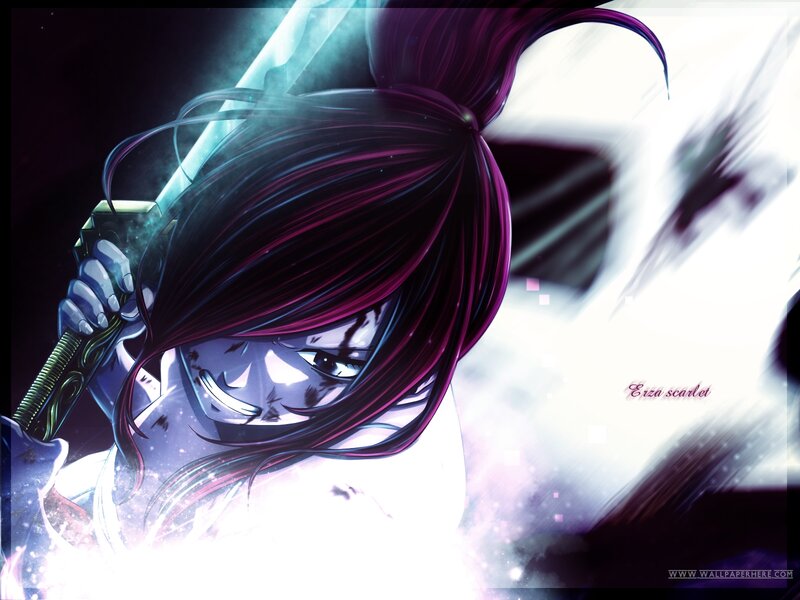 Anime Character with Sword — Purple, Dramatic, Manga, Hair