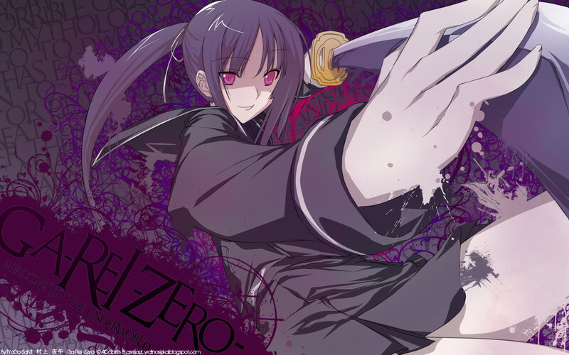 Anime Character with Sword — Purple, Dramatic, Manga, Purple Background