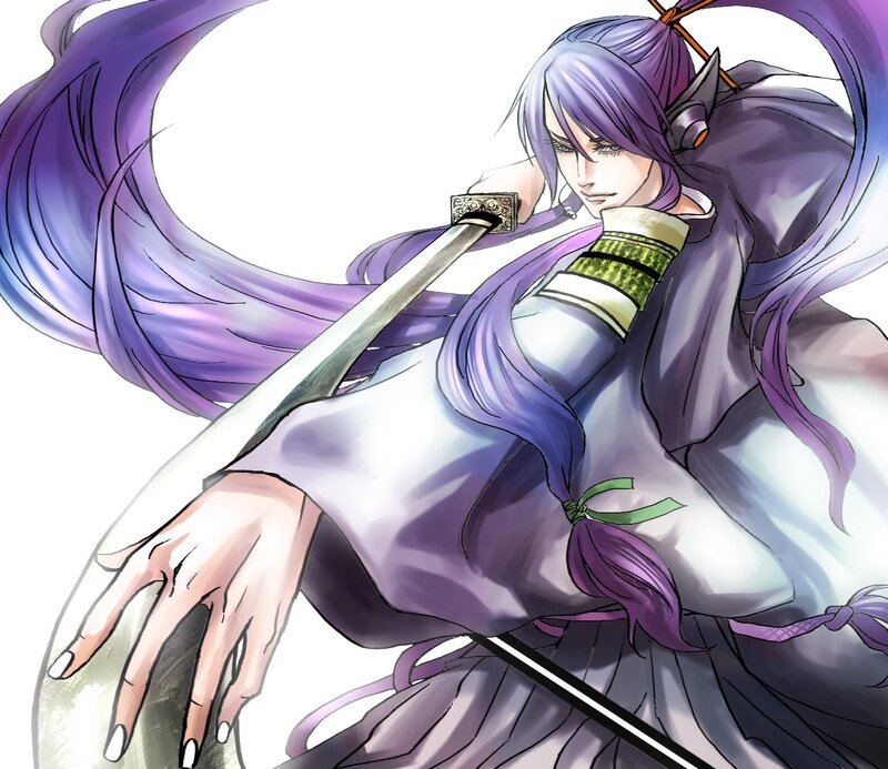 Anime Character with Sword — Purple, Dramatic, Manga, Purple Hair