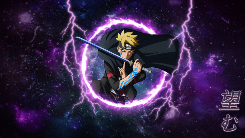 Anime Character with Sword — Purple, Dramatic, Night, Lightning, Cloak