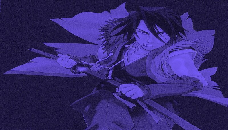 Anime Character with Sword — Purple, Dramatic, Night, Manga