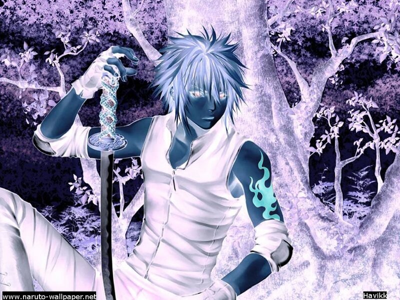 Anime Character with Sword — Purple, Dramatic, Night, Manga, Tree