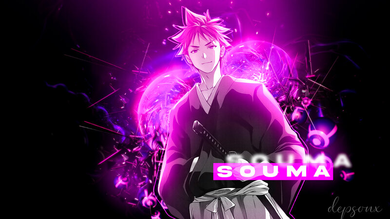 Anime Character with Sword — Purple, Dramatic, Night, Purple Energy