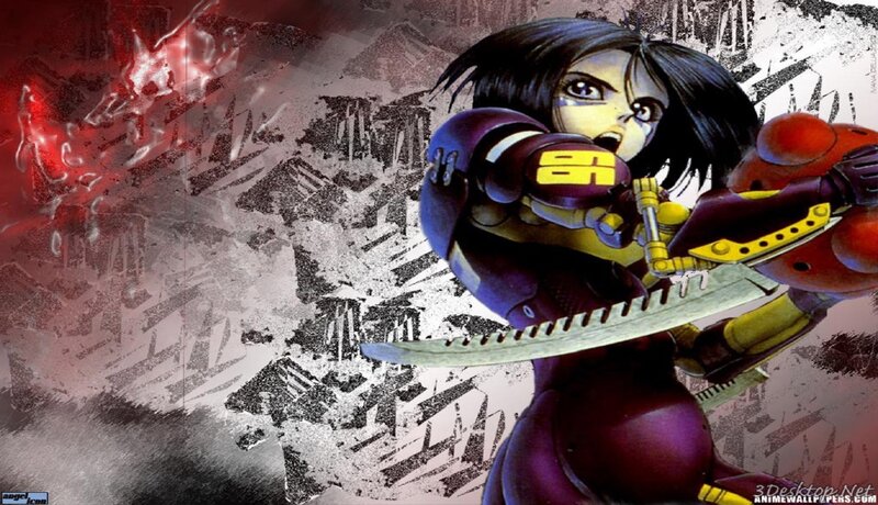 Anime Character with Sword — Purple, Dramatic, Robot Arm
